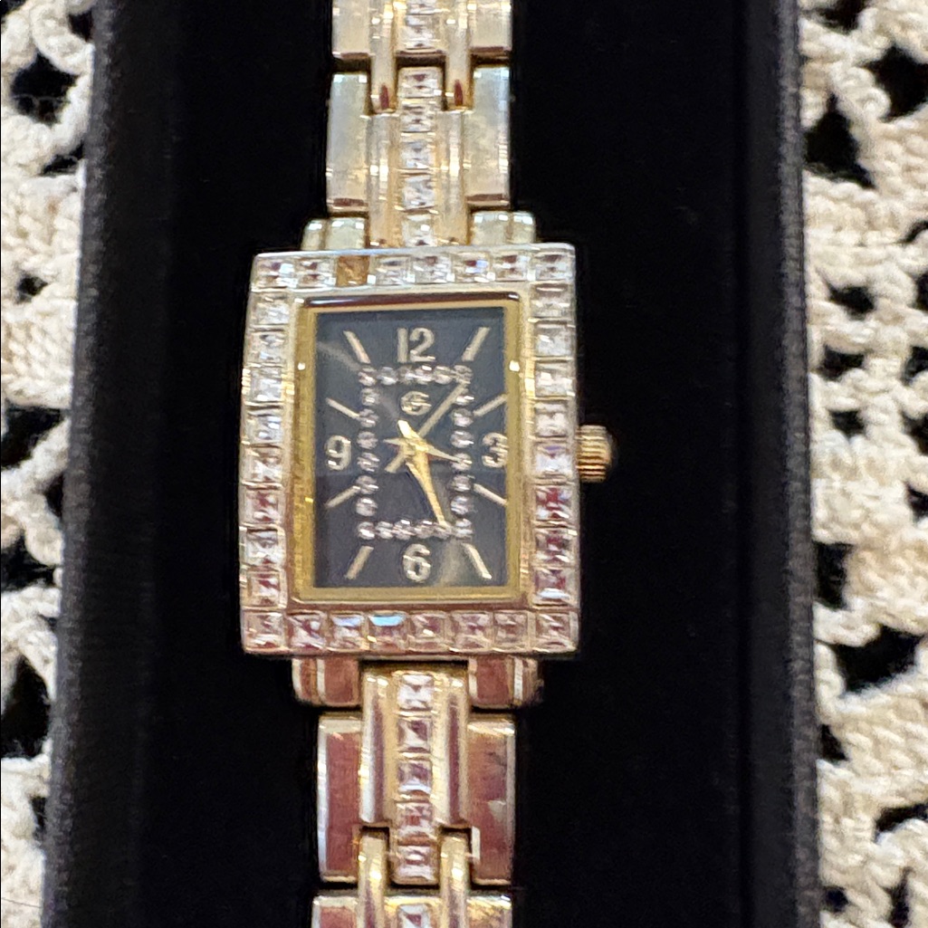 Gold And Silver Watch With Black Dial Gold And Silver Watch With Black Dial